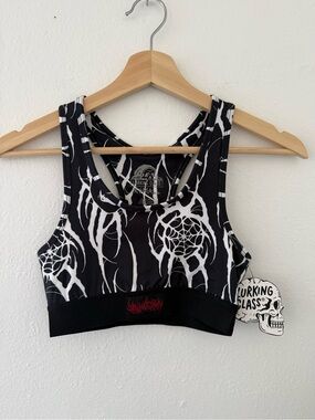 Lurking Class Black & White Graphic Tank Sports Bra